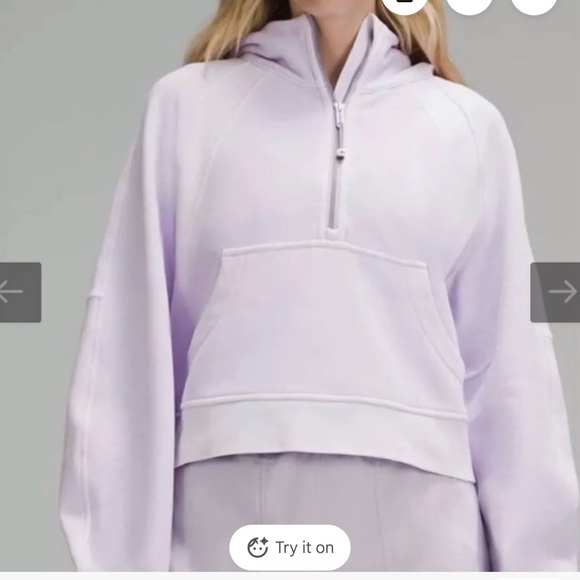 Lululemon Scuba Half Zip Hoodie Cropped Lilac Ether - Picture 6 of 9